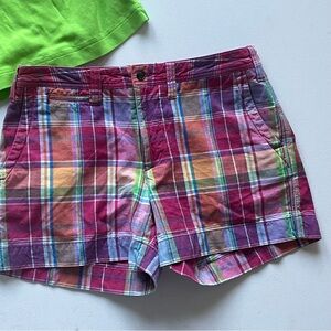 Polo Ralph Lauren Plaid Shorts Preppy Colorful Chino Shorts size 4